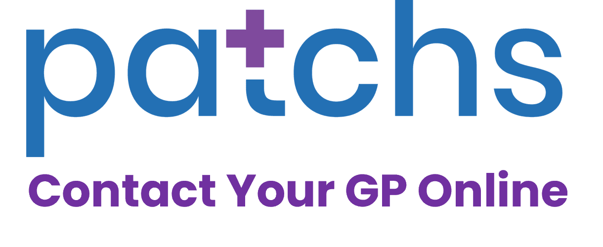 The Patchs logo which acts as a link to the surgery's Patchs website